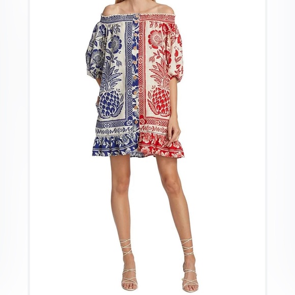 FARM RIO - Mixed Pineapple Garden Dress - Size Small - Picture 3 of 13